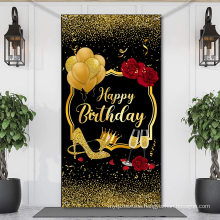 Women Birthday Party Decoration Birthday Background Banner Happy Birthday Door Cover